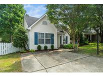 Charming single Gathering home showcasing blue shutters and a well-manicured front yard at 5006 Silhouette Dr, Durham, NC 27713