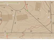 Property map showing topography, boundaries, and road access in a quiet neighborhood at 1305 Lennox Pl, Raleigh, NC 27612