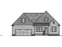 Charming two-story home with a gable roof, double garage, and welcoming front porch in a black and white elevation at 809 Olive Br, Smithfield, NC 27577