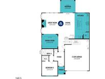 Layout showcasing an open-concept design connecting kitchen, dining, and great room areas at 188 Sprenger St, Garner, NC 27529