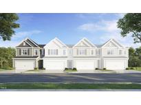 Charming new townhome construction with attached garages and welcoming curb appeal at 2019 Nebula Way, Durham, NC 27703