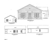 Architectural elevation showing the exterior design with siding and roof lines at 221 E Jackson St, Coats, NC 27521