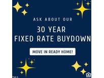 Promotional graphic for a 30 year fixed rate buydown for a move in ready home at 133 N Chubb Rdg, Wilson's Mills, NC 27520