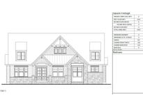 Detailed architectural drawing showcases the charming exterior elevation of the home at 497 Corbett Dr, Pittsboro, NC 27312