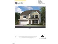 Two-story home featuring a neutral color palette, attached two-car garage, and covered front entryway at 2411 Picual Way # 18, New Hill, NC 27562