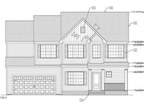 Detailed architectural rendering of a two-story home featuring classic design elements at 8500 Savage Rd, Spring Hope, NC 27882