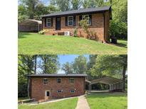 Charming brick home with a covered parking area and a well-maintained, sloping front yard at 437 Woodsdale Rd, Roxboro, NC 27573
