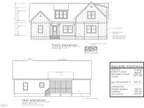 Detailed front elevation blueprint showcasing the architectural design and dimensions at 0 Spring Grove Drive Dr, Oxford, NC 27565