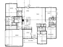 Detailed floor plan showcasing layout of kitchen, bedrooms, living spaces, and garage at 107 Viola Ln, Franklinton, NC 27525
