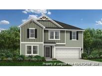 Two-story house with gray siding, a gray roof, and a two-car garage at 9 Bennington (Lot 560) Way, Lillington, NC 27546