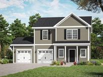 Two-story house with gray siding, two-car garage, and a front porch at 215 Appaloosa - Lot 55 Dr, Spring Lake, NC 28390