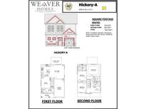 Two-story house plan, Hickory-A, featuring 1605 sq ft, left-hand garage, and covered porch at 4182 Darroch Rd, Lillington, NC 27546