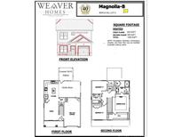 Two-story home floor plan, featuring a Gathering room, kitchen, dining area, garage, and multiple bedrooms at 4198 Darroch Rd, Lillington, NC 27546