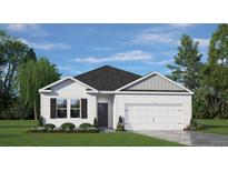 Charming single-story home with a well-manicured lawn, attached garage, and inviting front entrance at 658 Wilder Bloom Path, Aberdeen, NC 27526