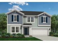 Charming two-story home with a two car garage and a combination of lap siding and board and batten siding at 86 Greenbay Street, Lillington, NC 27546