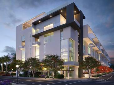 Modern building exterior with clean lines and large windows at 1305 4Th St # 401F, Sarasota, FL 34236