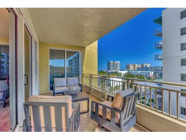 Spacious balcony with city views, perfect for relaxing at 100 Central Ave # H716, Sarasota, FL 34236