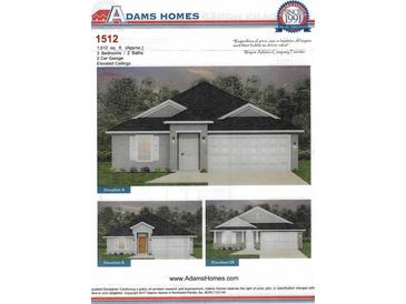 Three exterior views of a two-story house with a two-car garage at 2667 Averland Loop, North Port, FL 34287