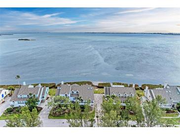 Aerial view of waterfront homes with stunning water views at 25 Tidy Island Blvd, Bradenton, FL 34210