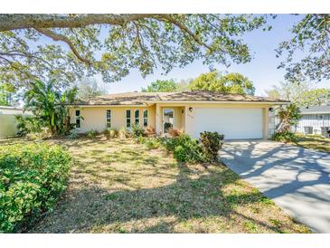 Single-story house with a large yard, driveway, and attached garage at 4809 Elfrida Ave, Sarasota, FL 34235