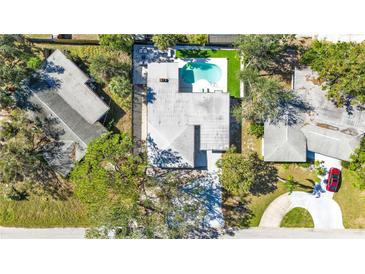 Aerial view showing home's location and surrounding neighborhood at 2743 Fountain Pl, Sarasota, FL 34235