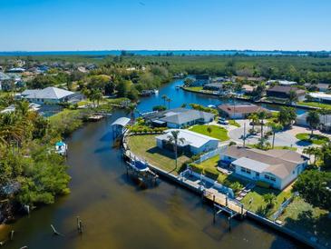 Aerial view of waterfront homes and community at 5303 Coral Blvd, Bradenton, FL 34210