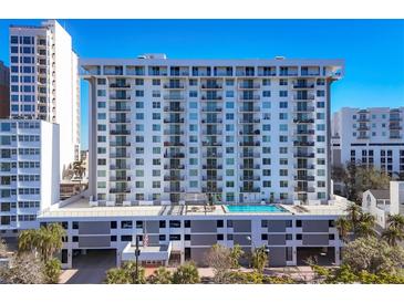 Luxury condominium building featuring a rooftop pool with beautiful views of the city at 101 S Gulfstream Ave # 5K, Sarasota, FL 34236