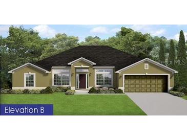 Charming one-story home with lush green lawn and a two-car garage at 507 San Ambrosio St, Punta Gorda, FL 33983