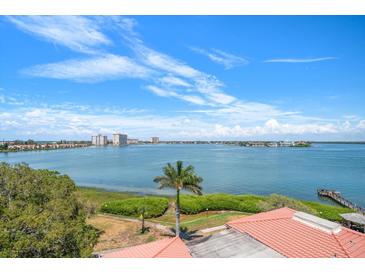 Stunning aerial view showcasing waterfront property with panoramic water views at 6218 Palma Del Mar S Blvd # 606, St Petersburg, FL 33715