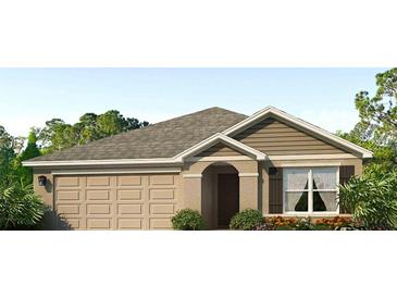 One-story house with gray siding and a two-car garage at 11116 40Th E Ave, Palmetto, FL 34221