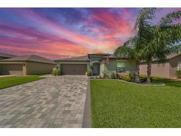 Attractive single-story house with a paved driveway and landscaping at 5429 Rainwood Meadows Dr, Apollo Beach, FL 33572