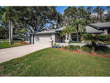 Attractive single-story home with landscaped yard and two-car garage at 943 Lucas Ln, Oldsmar, FL 34677