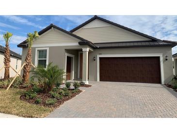 One story home with a two car garage and landscaped yard at 10876 Ibis Brook Ct, Land O Lakes, FL 34638