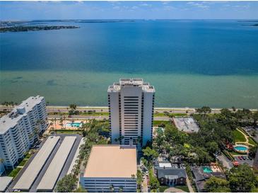 Aerial view of high-rise building near water at 2413 Bayshore Blvd # 803, Tampa, FL 33629