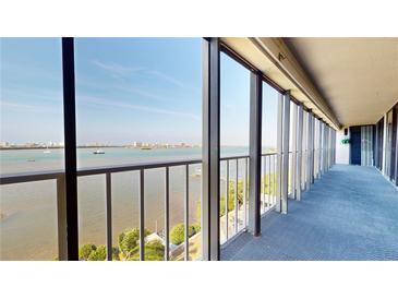 Spacious balcony boasting stunning water and city views at 500 N Osceola Ave # 406, Clearwater, FL 33755