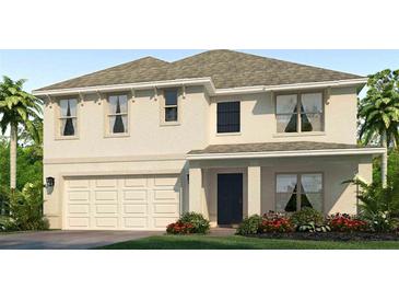 Two-story house with a neutral color scheme and landscaping at 11126 40Th E Ave, Palmetto, FL 34221