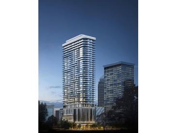 Modern high-rise building in urban setting at dusk at 520 N Tampa St # 2204, Tampa, FL 33602