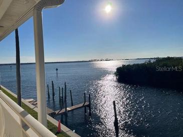 Stunning water view from balcony, showcasing the waterway and distant horizon at 8829 Bay Pointe Dr # 205, Tampa, FL 33615