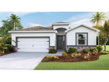 One-story home with a two-car garage and landscaped front yard at 3548 Thistle Bank Ct, Plant City, FL 33565