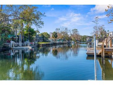 Picturesque waterfront view of a canal with houses and boats at 5401 Circle Dr, Weeki Wachee, FL 34607
