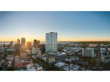 Aerial view of a high rise building in a city setting at 400 Central Ave # Ph-B, St Petersburg, FL 33701
