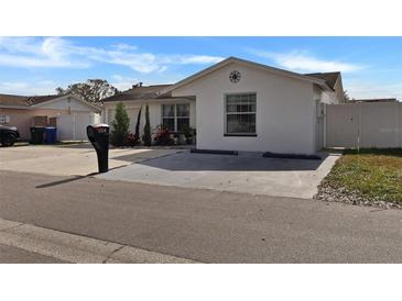 White house with a landscaped front yard and driveway at 10114 Chimney Hill Ct, Tampa, FL 33615