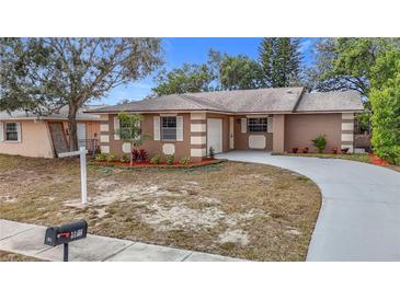 Updated 1-story home with new landscaping and driveway at 1612 Fox Run Dr, Tarpon Springs, FL 34689