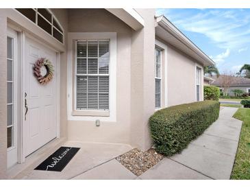 Inviting home exterior with a welcoming front door and well-manicured landscaping at 10010 Bucklin St, Tampa, FL 33625