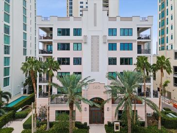 Elegant building exterior featuring a classic design and lush landscaping at 146 4Th Ne Ave # 504, St Petersburg, FL 33701