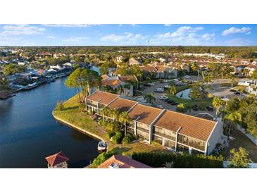 Aerial view of community with water access and parking at 6320 Grand Bahama Cir # 6320, Tampa, FL 33615