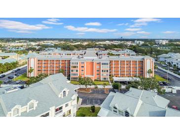 Aerial view of Crosswinds Colony Condominiums, showcasing building and surrounding area at 6960 20Th N Ave # 307, St Petersburg, FL 33710