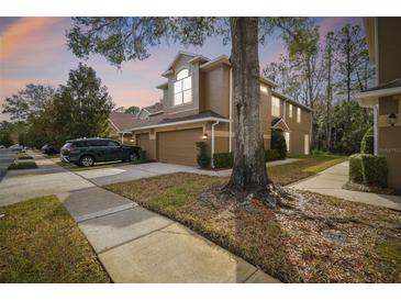 Two-story townhome with attached garage and landscaping at 18924 Duquesne Dr, Tampa, FL 33647
