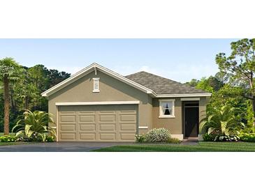 One-story home with two-car garage and attractive landscaping at 5314 Oxford Gray Rd, Wesley Chapel, FL 33545