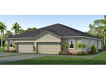 Two-story home with a two-car garage and attractive landscaping at 18141 Cropside Trl, Lakewood Ranch, FL 34211